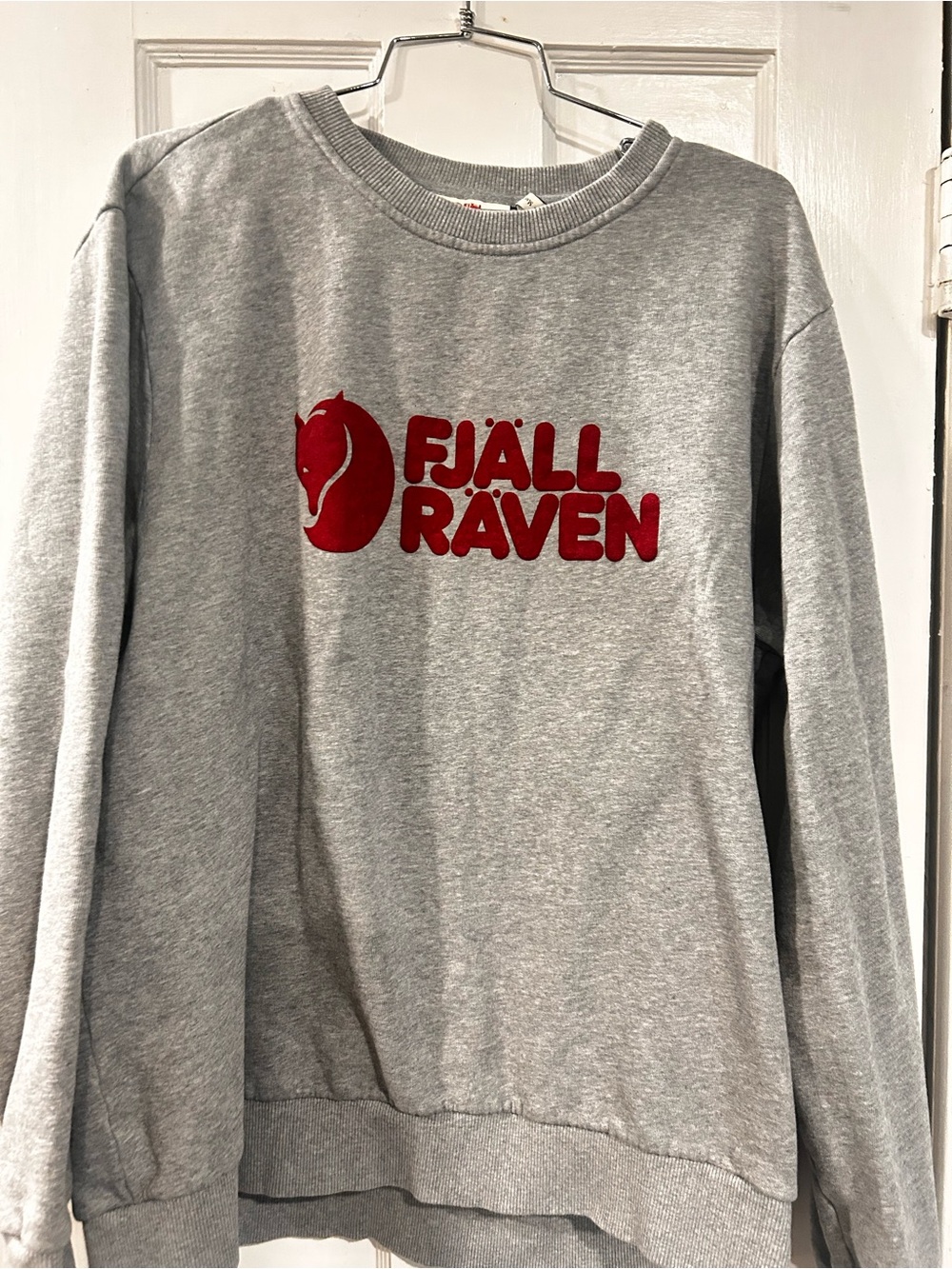 Men's Grey Crewneck Sweatshirt with Red Logo
